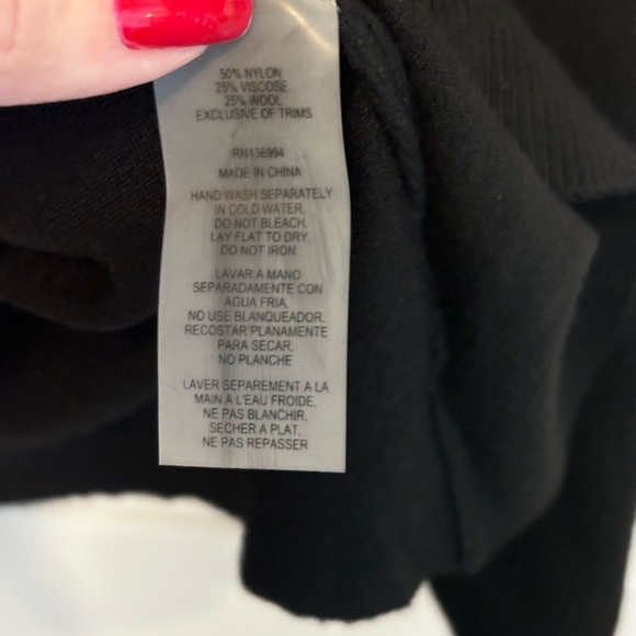 NWOT WOMENS VILA MILANIE BLACK SILVER STUDED WOOL BLEND LIGHTWEIGHT SWEATER XL - Picture 5 of 10